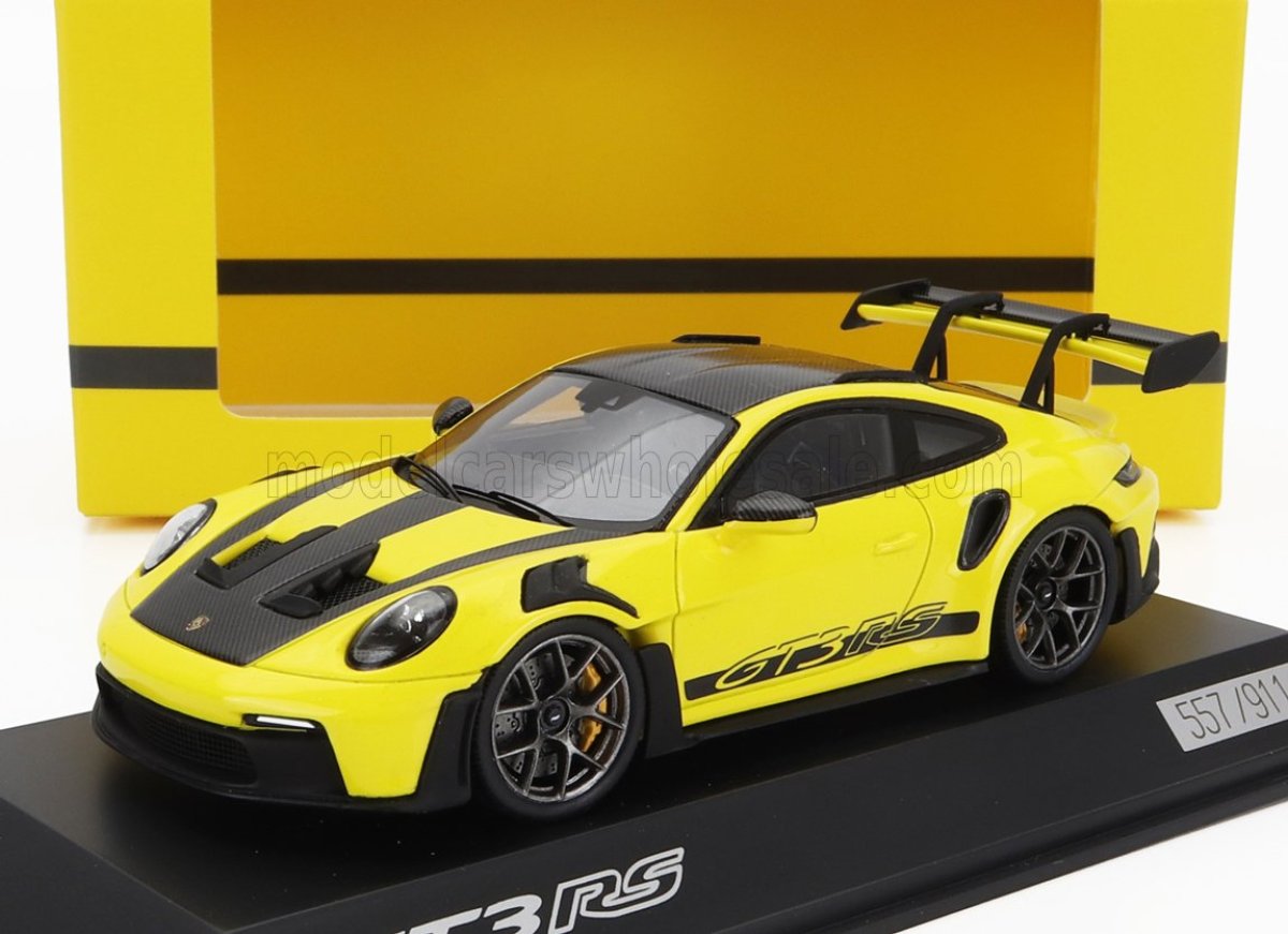 Modèle réduit Porsche 911 992 Gt3 Rs Coupe 2023 Yellow Black 1 43