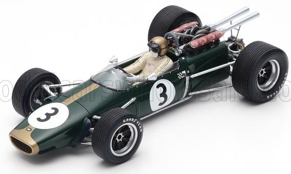 F1 BRABHAM BT24 Nr3 WINNAAR FRANCE GP 1967 J.BRABH