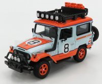 TOYOTA FJ40 LAND CRUISER HARD-TOP CLOSED OFF ROAD VERSIE N 8 GULF EDITION 1980 - LICHTBLAUW ORANJE