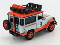 TOYOTA FJ40 LAND CRUISER HARD-TOP CLOSED OFF ROAD VERSIE N 8 GULF EDITION 1980 - LICHTBLAUW ORANJE