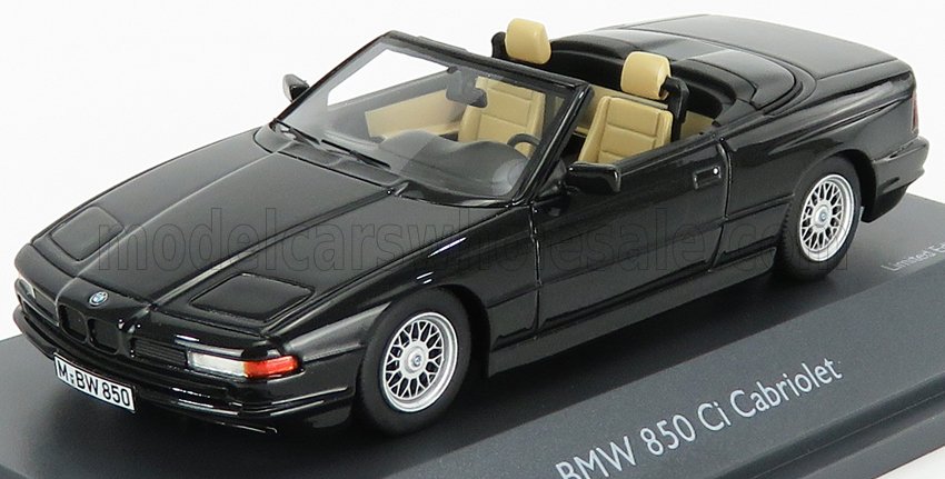 BMW 850i CABRIOLET OPEN 1990 - zwart