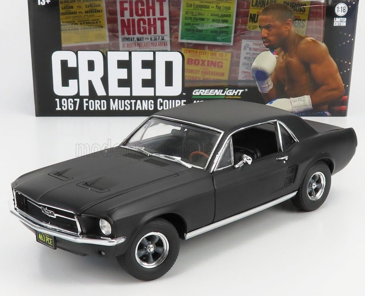 condoom Bacteriën ramp Schaalmodel Ford Usa - Mustang Coupe 1967 - Adonis Creed's - Mat Zwart 1/18