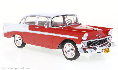 Chevrolet Bell Air 4-door Sedan, rood/wit, 1956