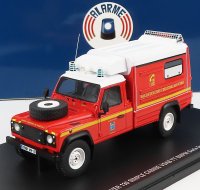 LAND ROVER - DEFENDER 130 PICK-UP CLOSED VSAB TT BMPM POMPIERS VEHICULE DE SECOURS ET D'ASSISTANCE AUX VICTIMES 1986 - ROOD WIT