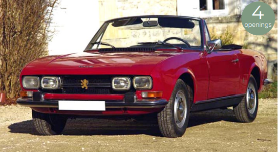 PEUGEOT 504 CABRIOLET 1969 ANDALOU ROOD