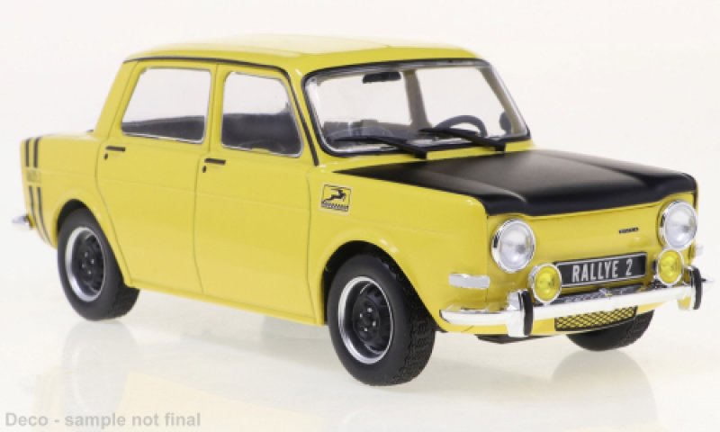 Schaalmodel Simca 1000 Rallye 2, Geel/zwart, 1970 1/24 | Whitebox