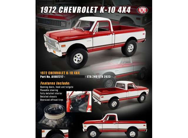 Chevrolet K10 4x4, 1972 Rood /wit