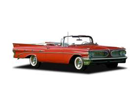 Pontiac Bonneville open convertible, 1959, rood