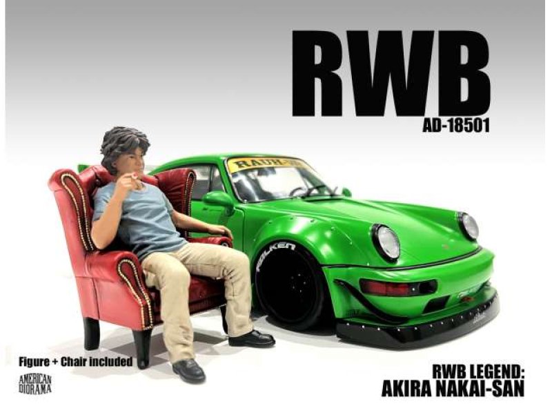 Schaalmodel Rwb Legend Akira Nakai-san Figure & Chair 1/18