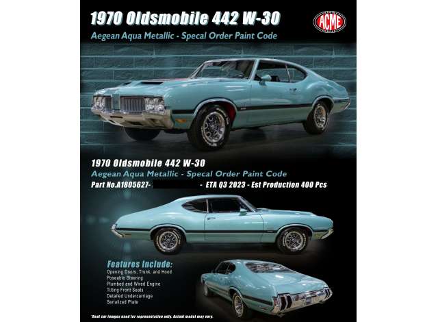 Oldsmobile 442 W-30, aegean aqua metallic 1970