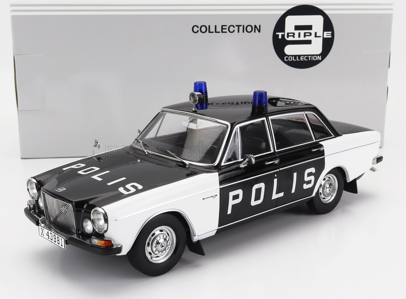 Volvo 164 Sweden Police, white/black with black in