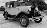 Ford Model A Tudor, jaune clair/marron, 1931