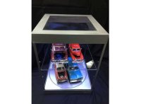 Led Show case with 1 shelves. This case comes with Led Light in the the top & a Turning table in the base . The case can be powered with a Micro USB Cable which you can plug in your phone or