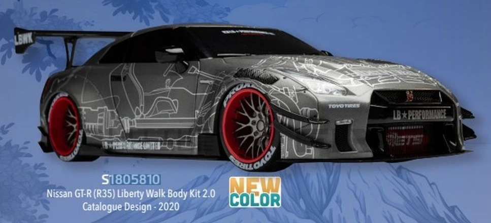 NISSAN GT-R (R35) W/ LIBERTY WALK BODY KIT 2.0 BLA