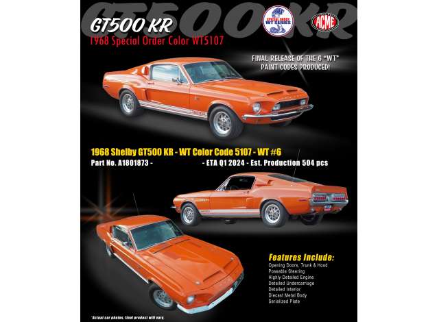 Ford Shelby GT500 KR, oranje 1968