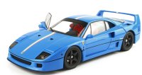 Ferrari F40 Azzurro avec bande tricolore italienne et jantes BBR-Kyosho noires