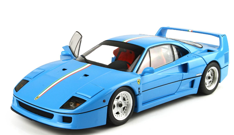 Ferrari F40 Azzurro Met Italiaanse Driekleurenstre