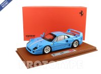 Ferrari F40 Azzurro avec bande tricolore italienne et jantes BBR-Kyosho argentées