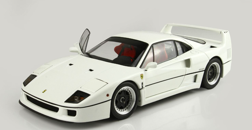 Ferrari F40 Wit En Zwart-Zilveren BBR-Kyosho Wiele