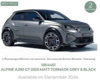 Alpine A290 GT 2025 Matt Tornade Grey & Black