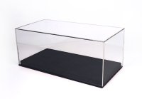 Vitrine avec base en similicuir noir