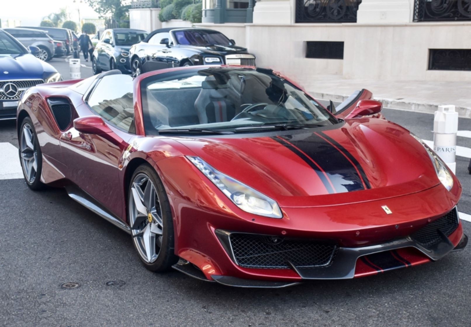 Ferrari 488 Pista Spider Open roof Rosso Fuoco