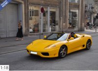 Ferrari 360 Modena Spider Cambio automatico Giallo Modena - Black - italian stripe - griglia posteriore challenge