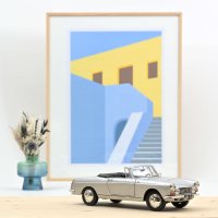 PEUGEOT 404 CABRIOLET 1967, 4 openingen  zilver