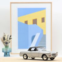 PEUGEOT 404 CABRIOLET 1967, 4 openingen  zilver