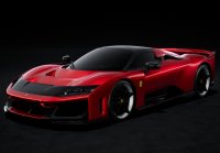 Ferrari F80 option carbone Supercar rouge - jantes bicolores carbone et argent