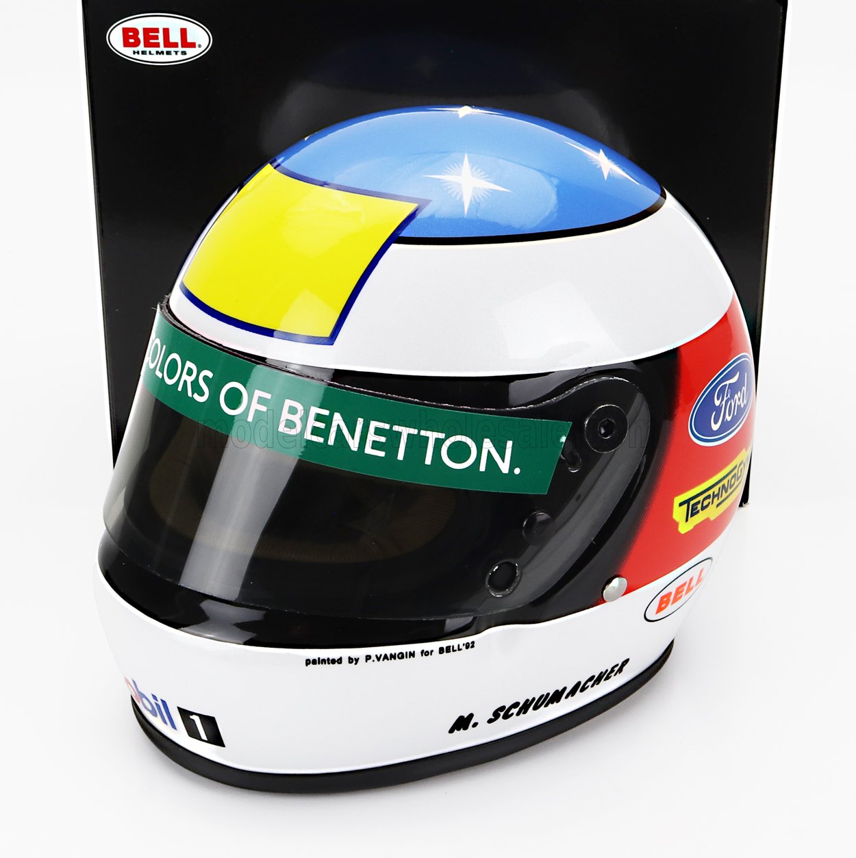 F1 CASCO HELMET BENETTON B192 FORD (first f1 win) 