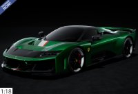 Ferrari F80 optioneel carbon Green Jewel - tweekleurige carbon en zilveren velgen