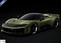 Ferrari F80 option fibre de carbone Verde Masoni Opaco - jantes bicolores carbone et argent