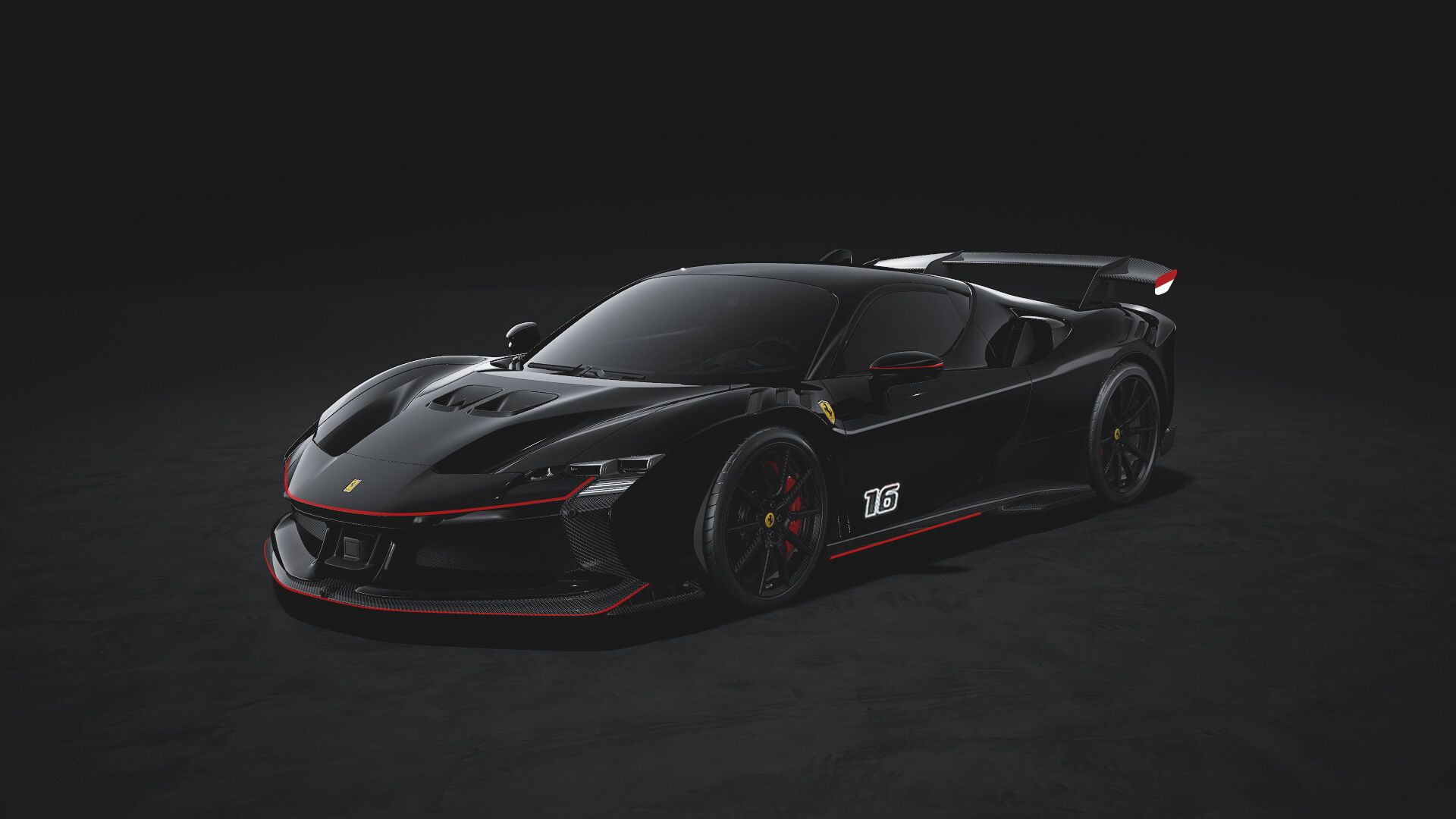 Ferrari SF90 XX Stradale Matt Black with Shiny Bla