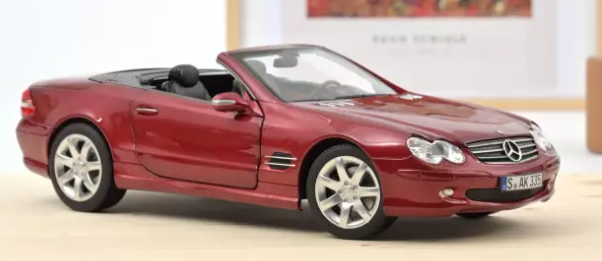 Mercedes-Benz SL 500 2003 Rood Metallic 1:18 - 300