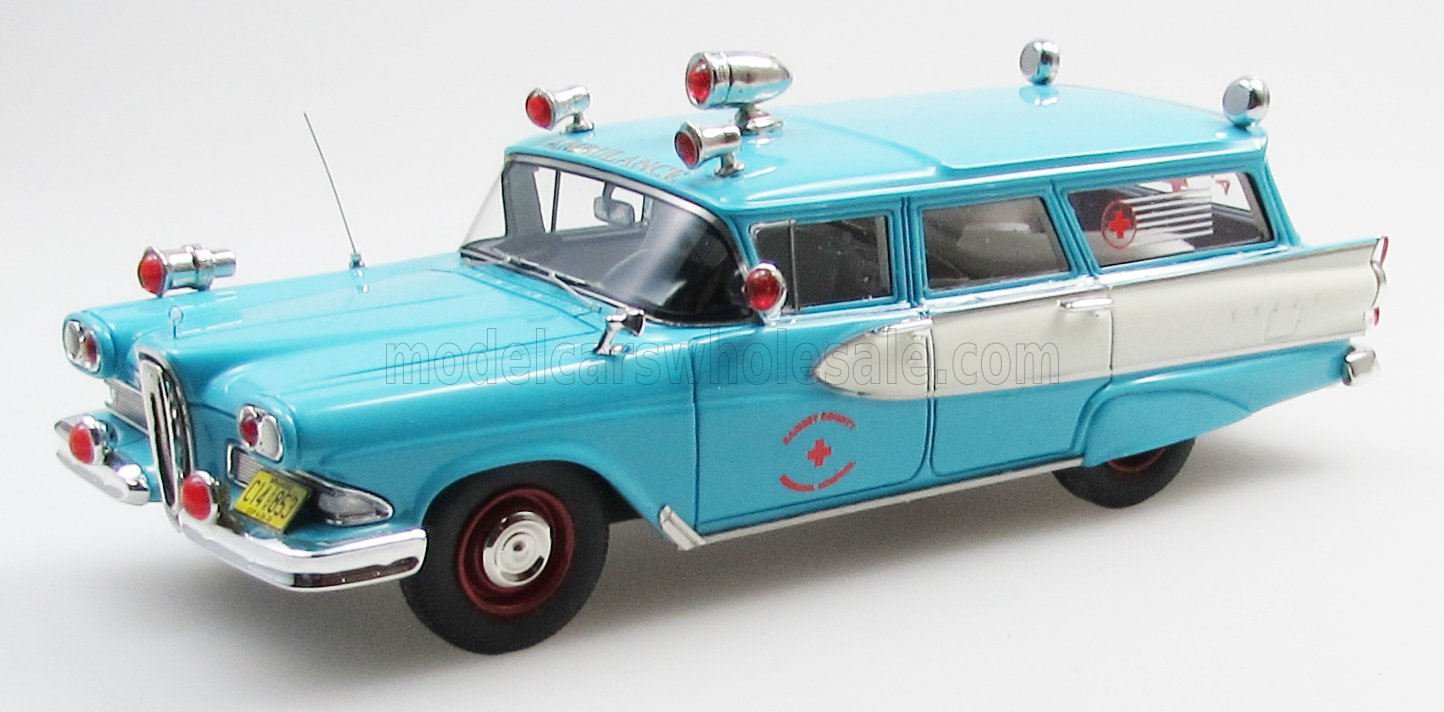 EDSEL - VILLAGER AMBULANCE 1958 - LIGHT BLUE WHITE